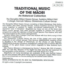 Traditional Music Of The Māori: An Historical Collection  (CD)