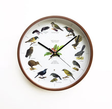 New Zealand Bird Song Clock-DARK WOOD FRAME